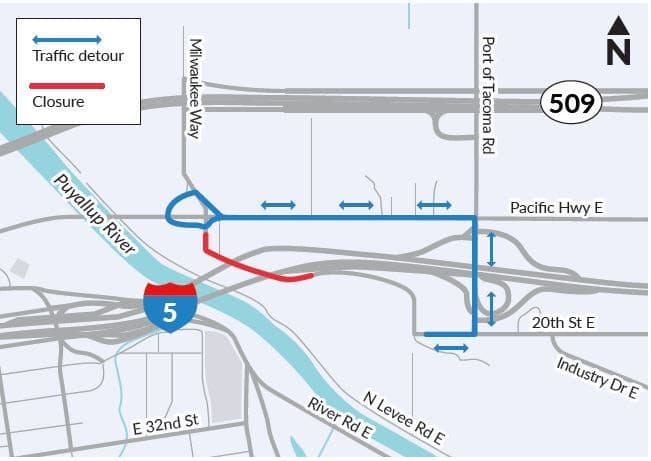 Reminder: Closure of 20th Street Drive East in Fife begins Monday, Jan. 3