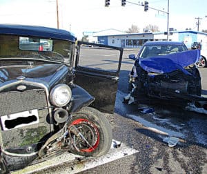 1930 Ford Model A Totaled Near Cable Bridge in Kennewick